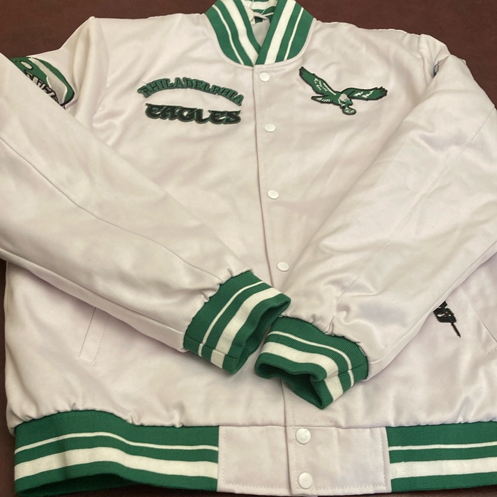Philadelphia Eagles White and Green Bomber Jacket